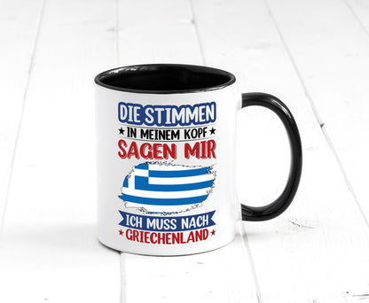 Griechenland | Urlaub Stimmen in meinem Kopf Traumland Humor Geschenkidee Tasse
