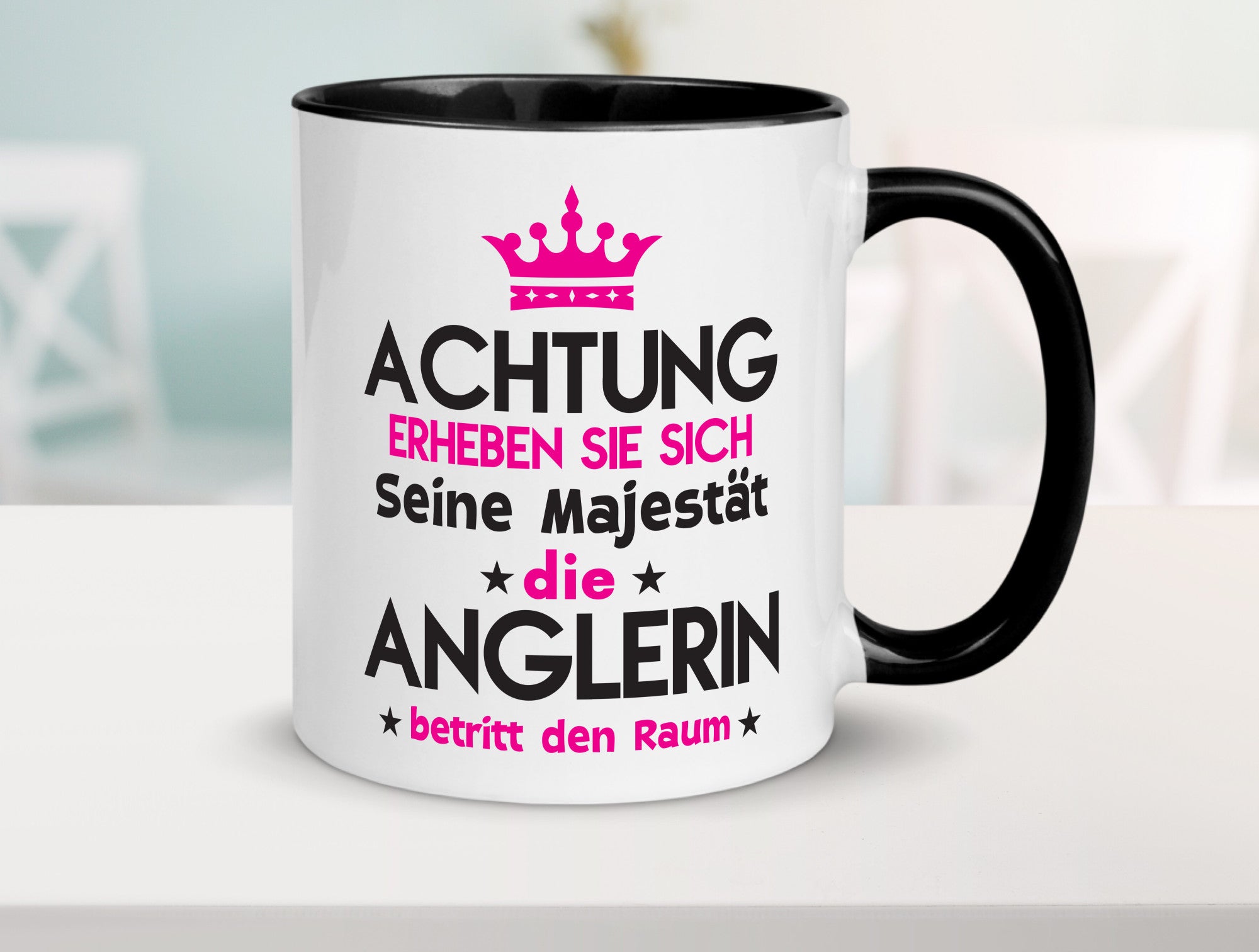 Seine Majestät Anglerin | Angeln Fischerin lustiger Spruch Geschenk Humor