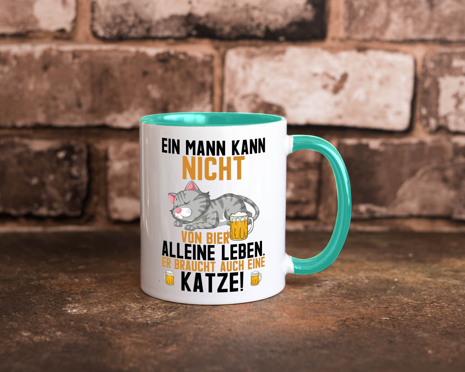 Von Bier leben | Mann braucht eine Katze Katzenliebhaber Geschenk Tierliebhaber