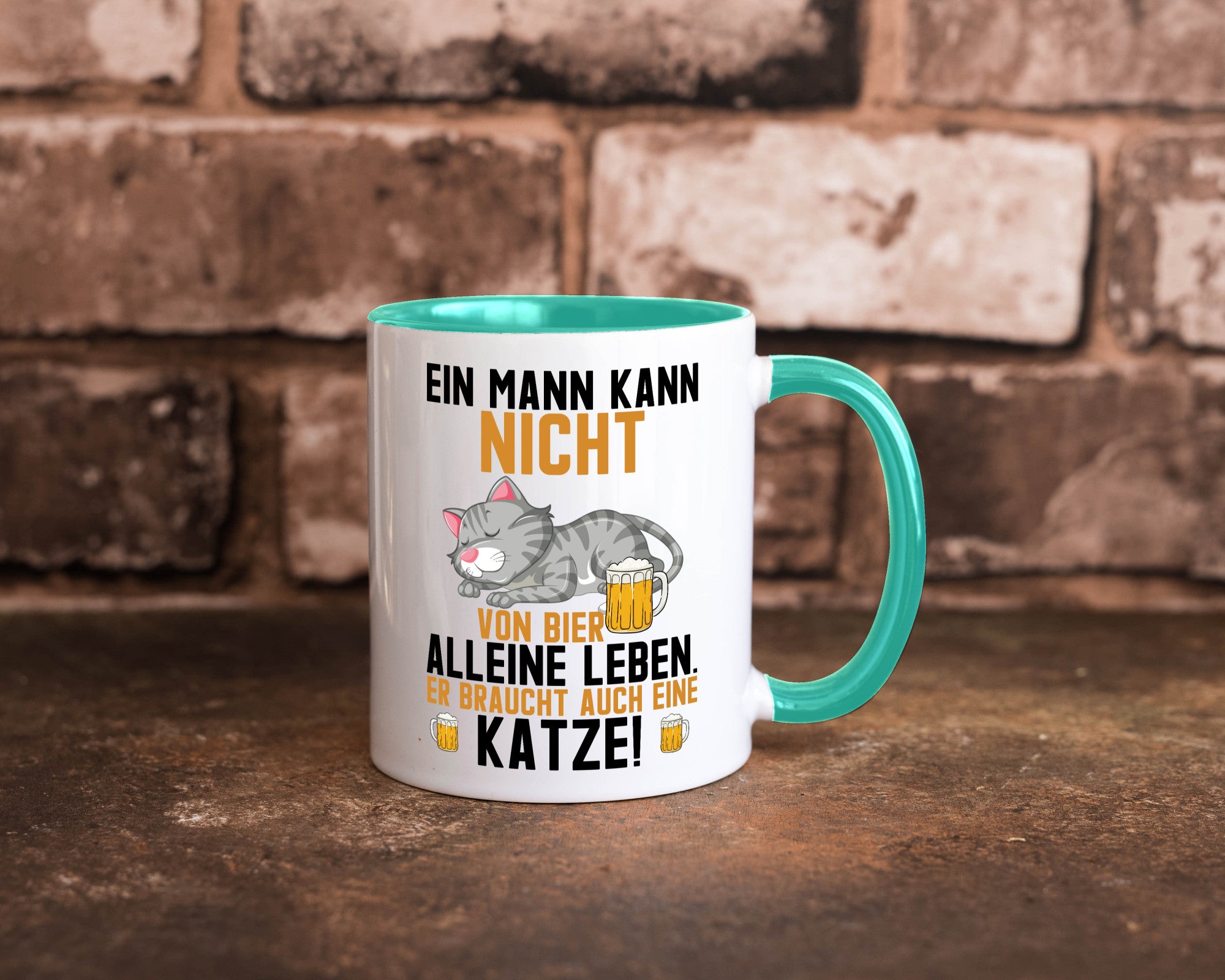 Von Bier leben | Mann braucht eine Katze Katzenliebhaber Geschenk Tierliebhaber