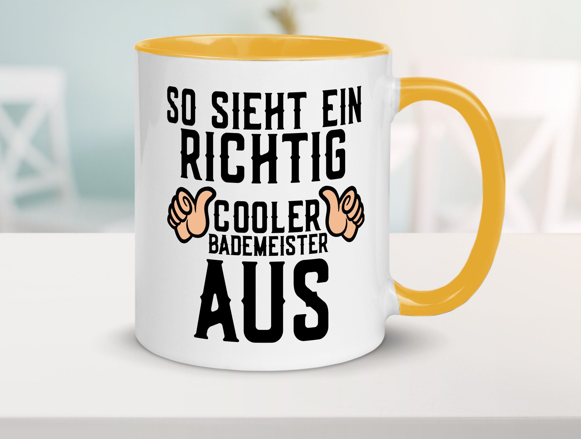 Richtig cooler Bademeister | Daumen hoch Schwimmbad lustig Humor Geschenkidee