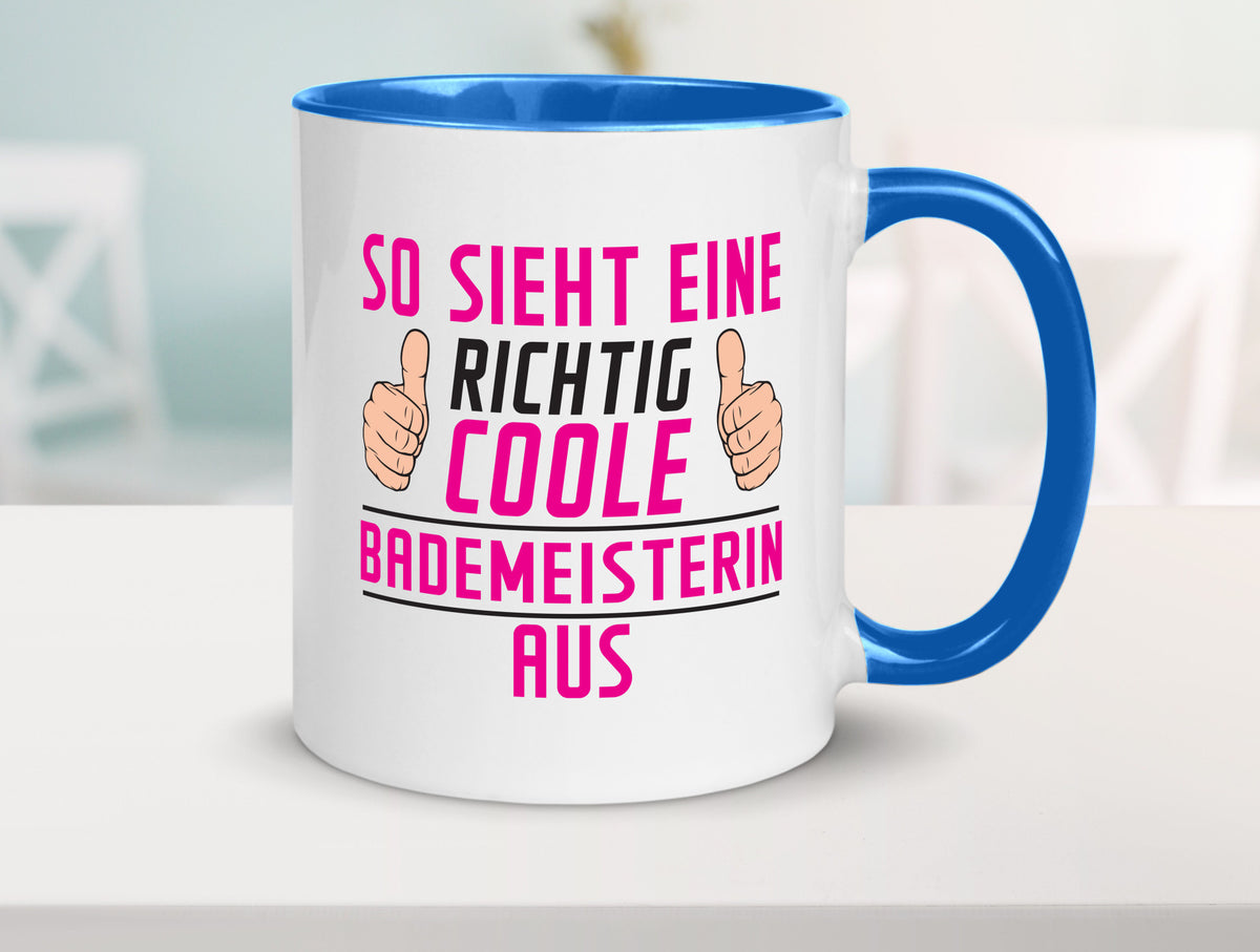 Richtig Coole Bademeisterin | Schwimmmeisterin Geschenk Humor Geschenkidee Tasse