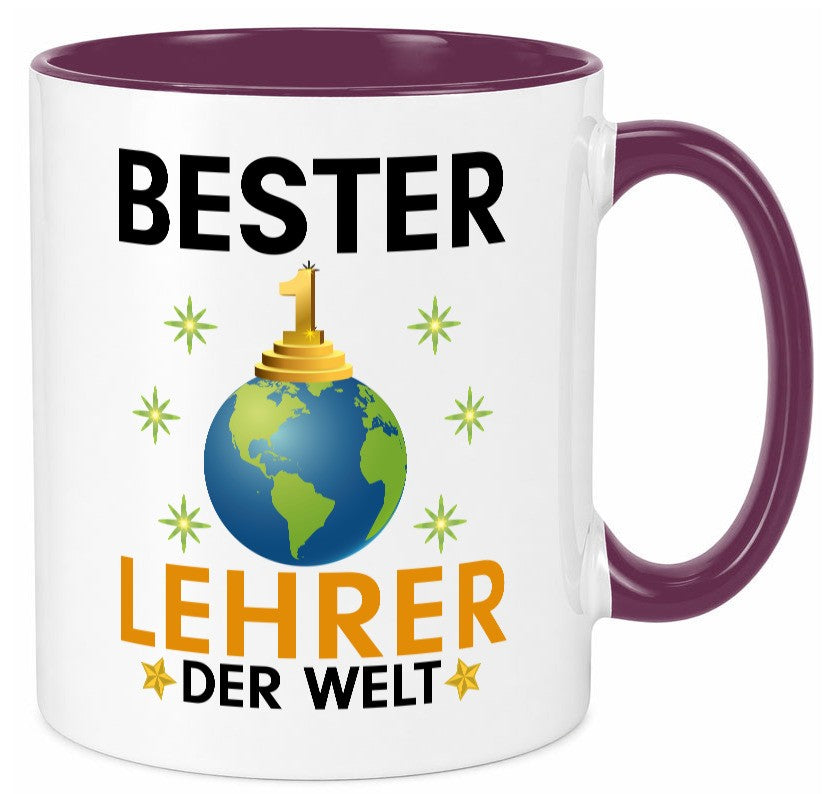 Welt Bester Lehrer | Schule Beruf Schüler Geschenk Arbeit Kollegen Büro Tasse