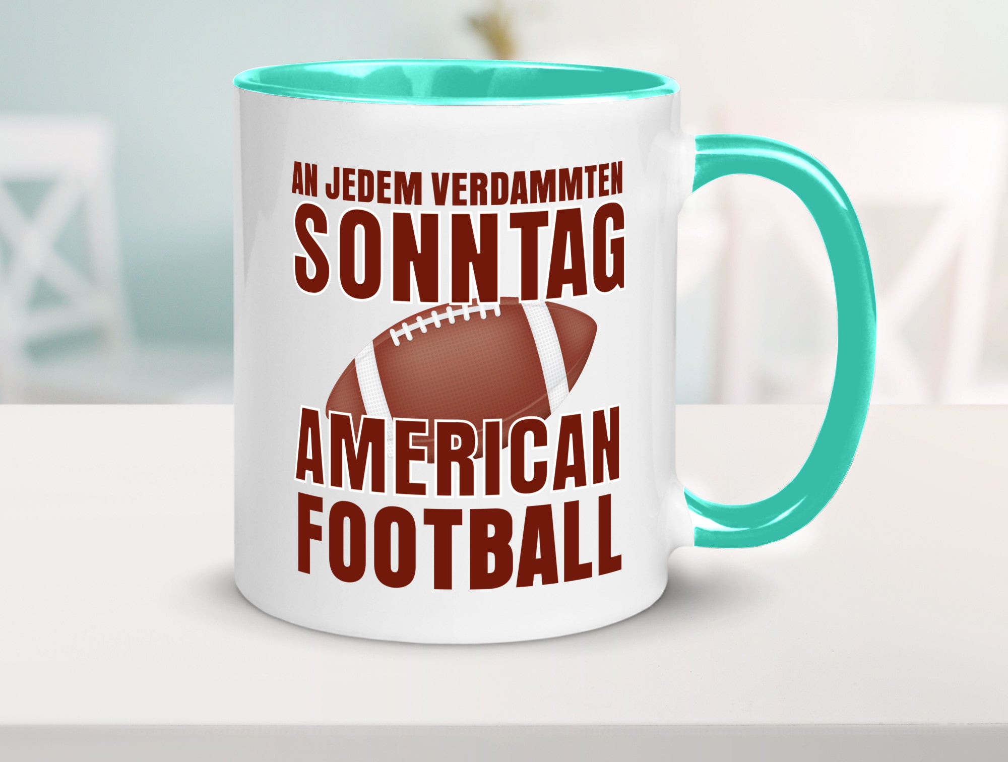 American Football | Sportfan Motiv jeden Sonntag Humor Geschenkidee Tasse