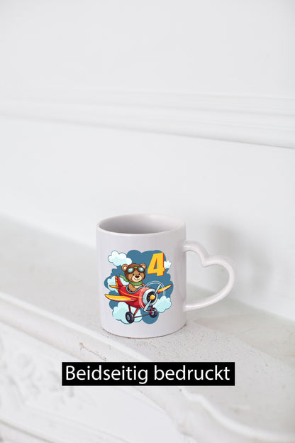 4. Geburtstag | 4 Jahre Kinder Pilot Flugzeug Geschenkidee Humor Tasse