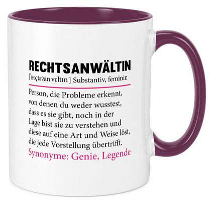 Rechtsanwältin | Spruch Jurstin Anwältin Humor v2 lustiger Geschenk Tasse