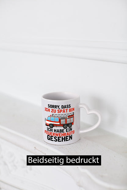 Ich hab ein feuerwehrauto gesehen | lustig Humor Geschenkidee Geschenk Tasse