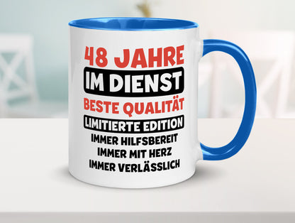 48 Jahre im Dienst | Jubiläum Arbeit v3 Humor Kollegen Büro Geschenkidee Tasse