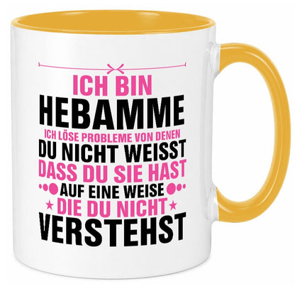 Löse Probleme: Hebamme | Geburtshilfe v2 Geschenkidee Humor Tasse
