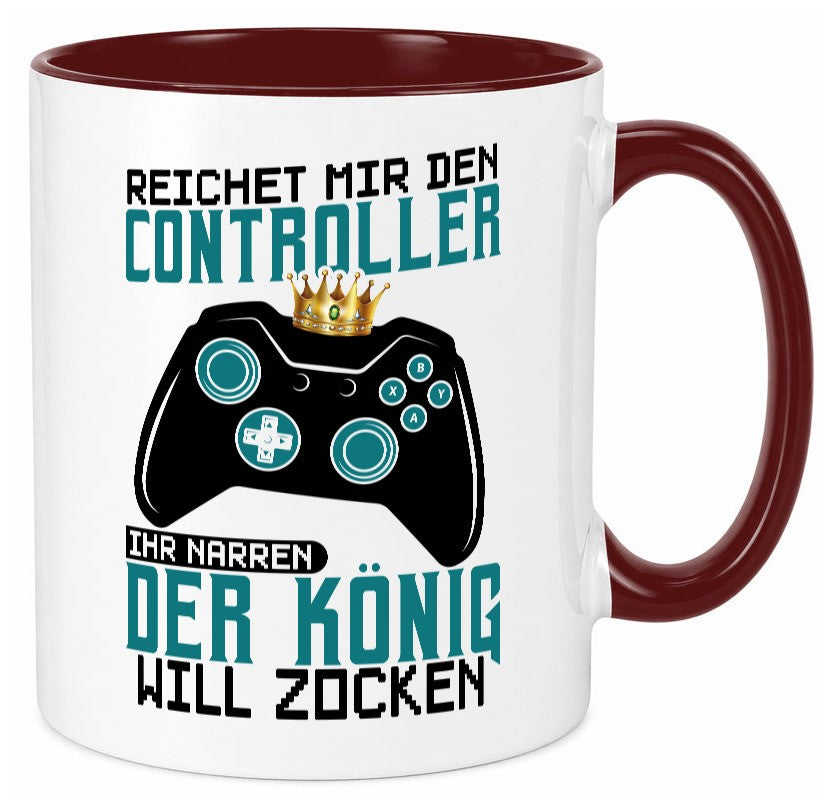 Der König will Zocken | Gamer lustiger Spruch Geschenk Humor Geschenkidee Tasse