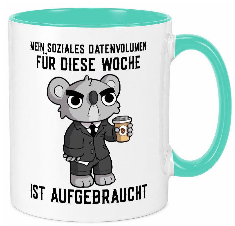 Soziales Datenvolumen | wütender Bär Einzelgänger Nerd Geschenkidee Humor Tasse