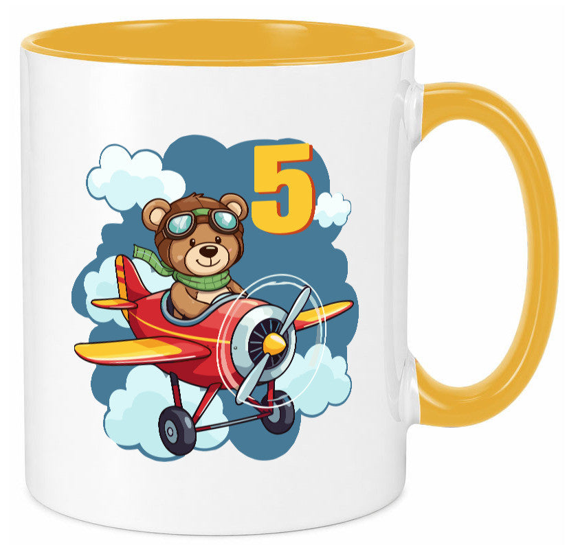 5. Geburtstag | 5 Jahre Kinder Pilot Flugzeug Geschenkidee Humor Tasse