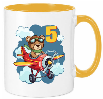 5. Geburtstag | 5 Jahre Kinder Pilot Flugzeug Geschenkidee Humor Tasse
