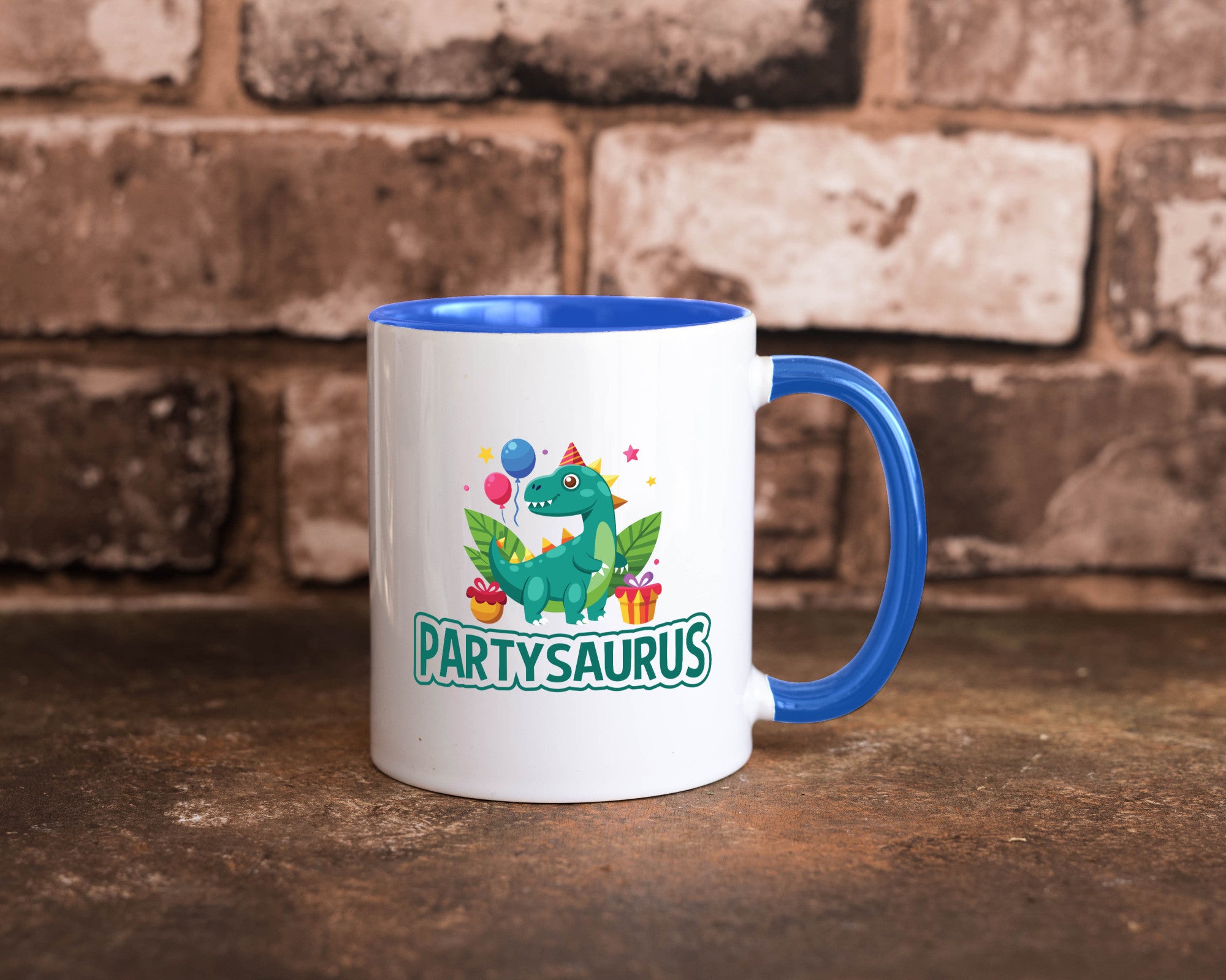 Partysaurus | Geburtstag Dinosaurier Luftballon Geschenkidee Humor Tasse