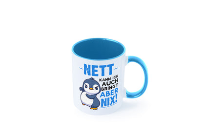 Nett kann ich auch | lustige Spruchtasse Pinguin Geschenk Humor Geschenkidee