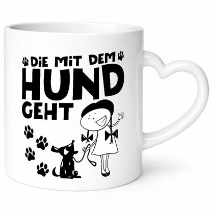 Die mit dem Hund geht | Hundeliebhaber Geschenk Tierliebhaber Humor lustiger