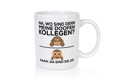Doofe Kollegen | Bürotasse lustig Affe Arbeitsplatz Geschenkidee Arbeit Büro