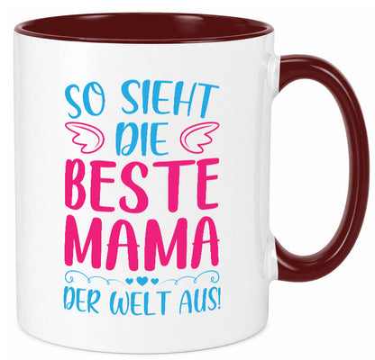 Beste Mama der Welt | Herzchen Geschenk Familie Geschenkidee lustiger Spruch Tasse
