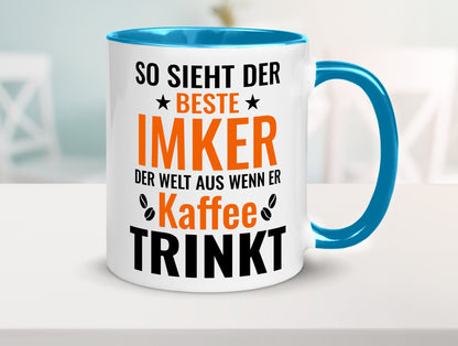 Kaffee trinkt: Imker | Imkerei lustiger Spruch Geschenk Humor Geschenkidee Tasse