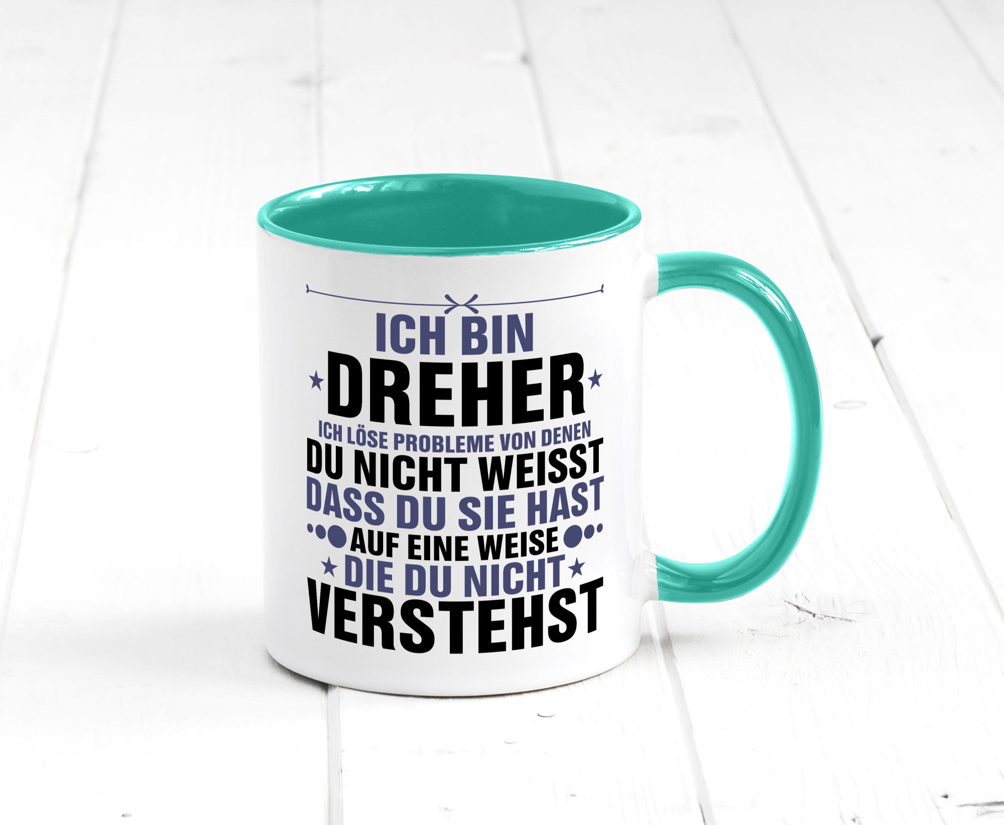 Löse Probleme: Dreher | Fräser lustiger Spruch Geschenk Humor Geschenkidee Tasse