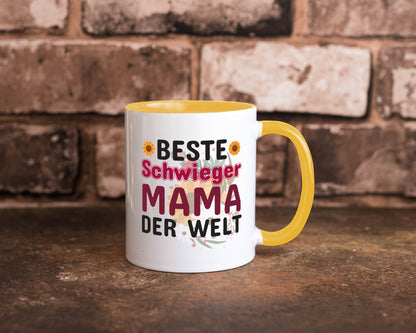 Beste Schwiegermama | Schwiegermutter Tasse Blumen Humor Familie Geschenkidee