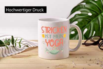 Stricken ist mein Yoga | Sticken Wolle Geschenkidee Humor Tasse