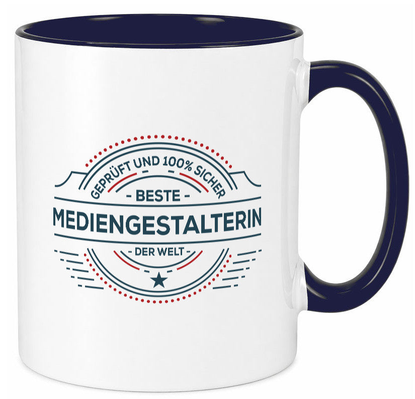 Geprüft und sicher: Mediengestalterin | Medien lustiger Spruch Geschenk Humor