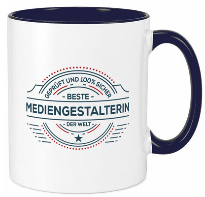 Geprüft und sicher: Mediengestalterin | Medien lustiger Spruch Geschenk Humor