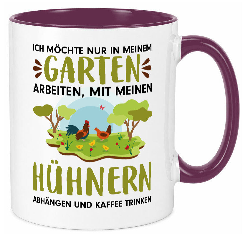 Garten Hühner | Gartenarbeit Tasse Bauernhof Spruch lustiger Geschenk Arbeit