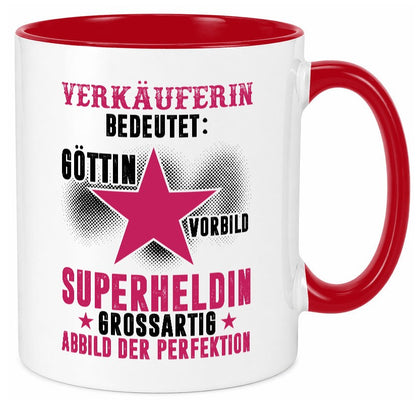 Bedeutung von Verkäuferin| Kollegin | Verkaufsjob Geschenk Arbeit Kollegen Büro Tasse