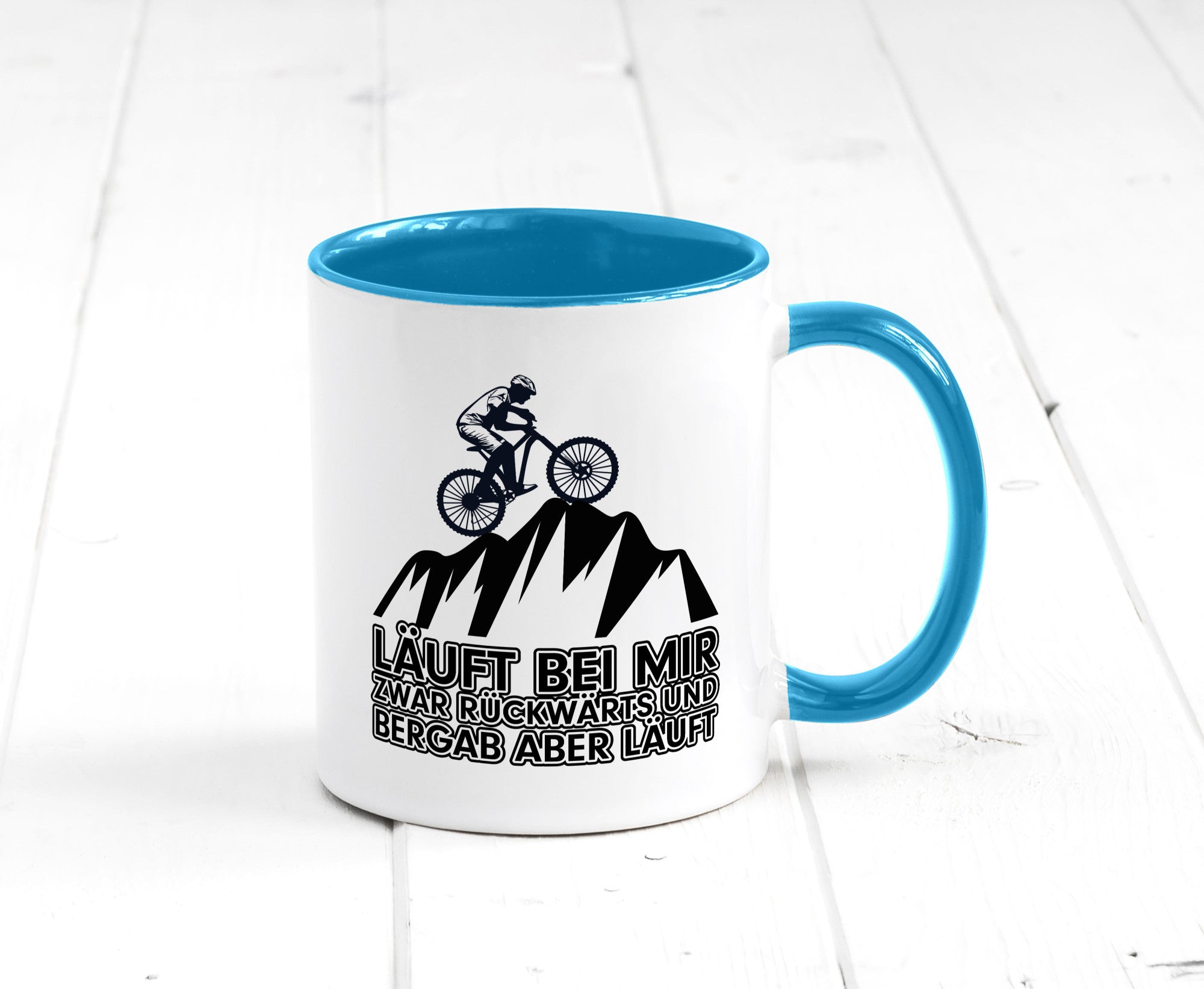 Läuft bei mir | Pechvogel Tasse Radfahrer Statement Humor Geschenkidee