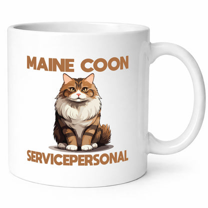 Maine Coon Servicepersonal | Katze Humor Tierliebhaber Geschenkidee Tasse