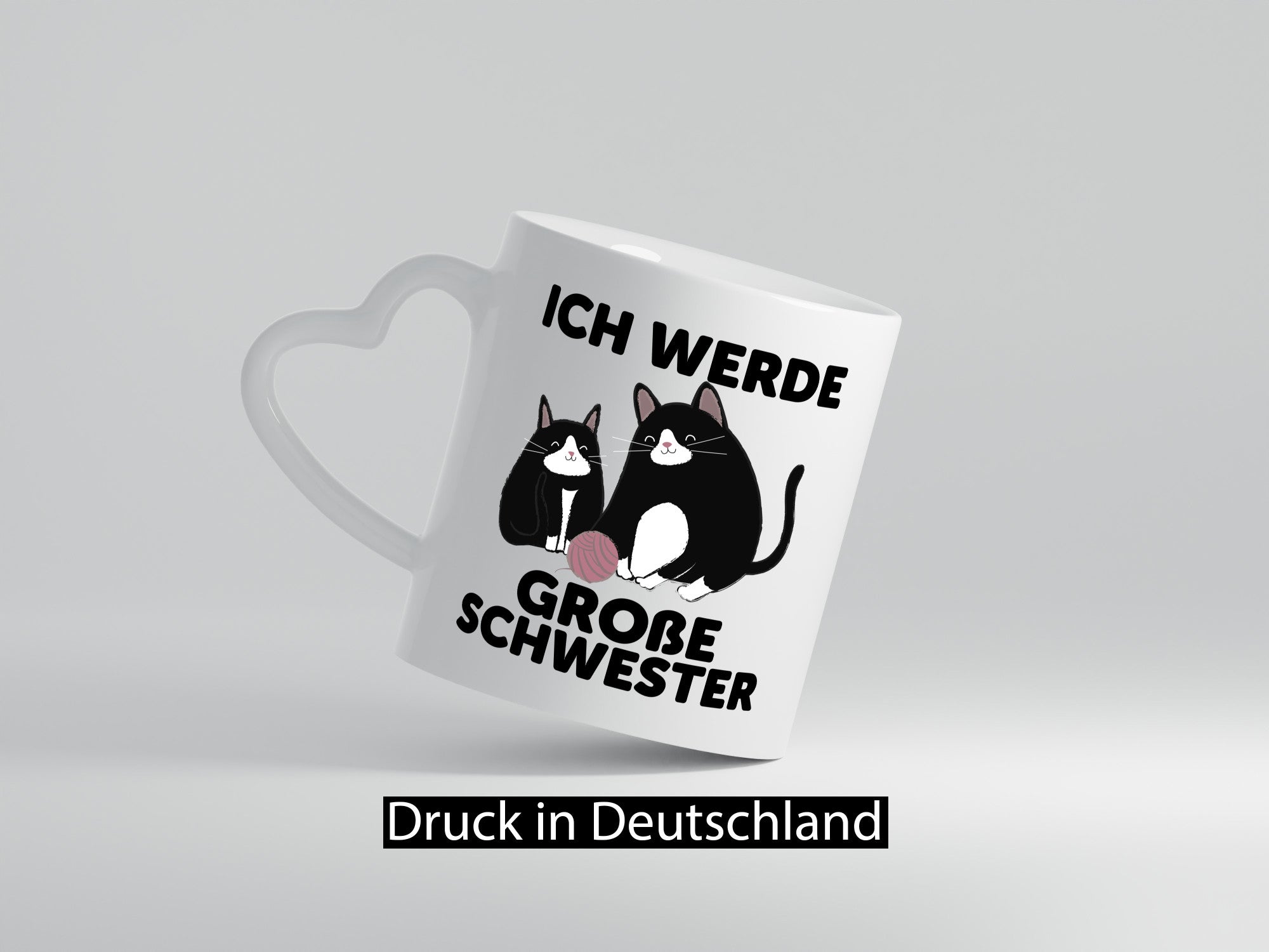 Ich werde große Schwester | Katze Wollknäuel lustiger Spruch Geschenk