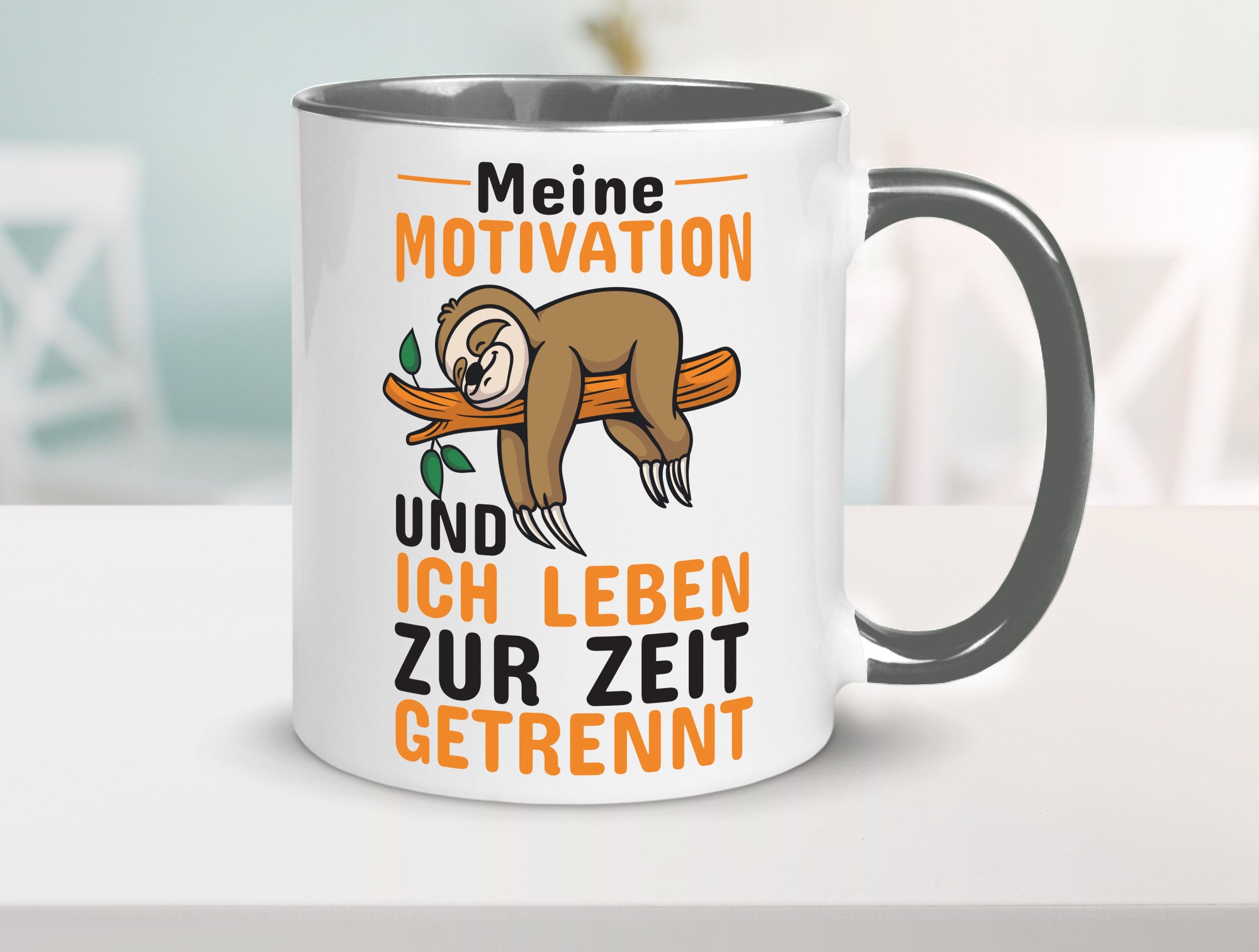 Keine Motivation | Faultier Tasse Büro Humor faul Geschenk Arbeit Kollegen