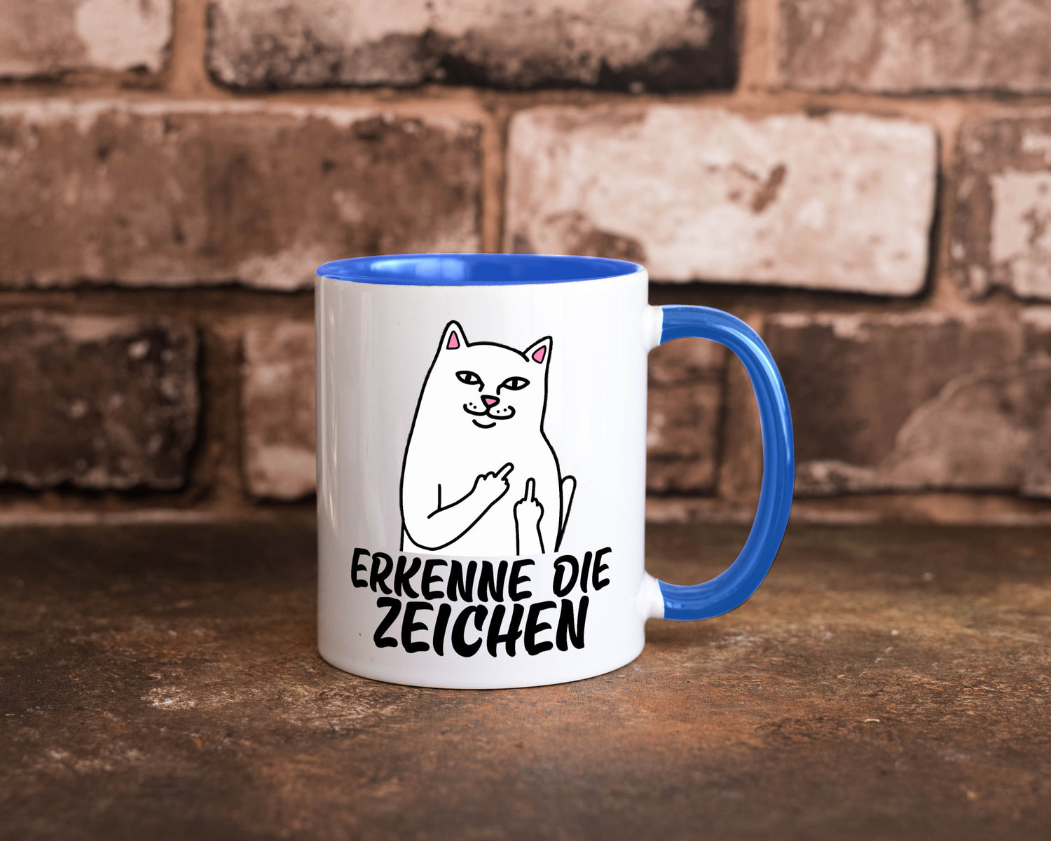 Erkenne die Zeichen | Katze Schatten Mittelfinger Geschenk Tierliebhaber Humor