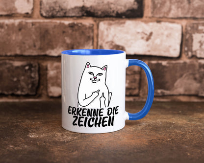 Erkenne die Zeichen | Katze Schatten Mittelfinger Geschenk Tierliebhaber Humor