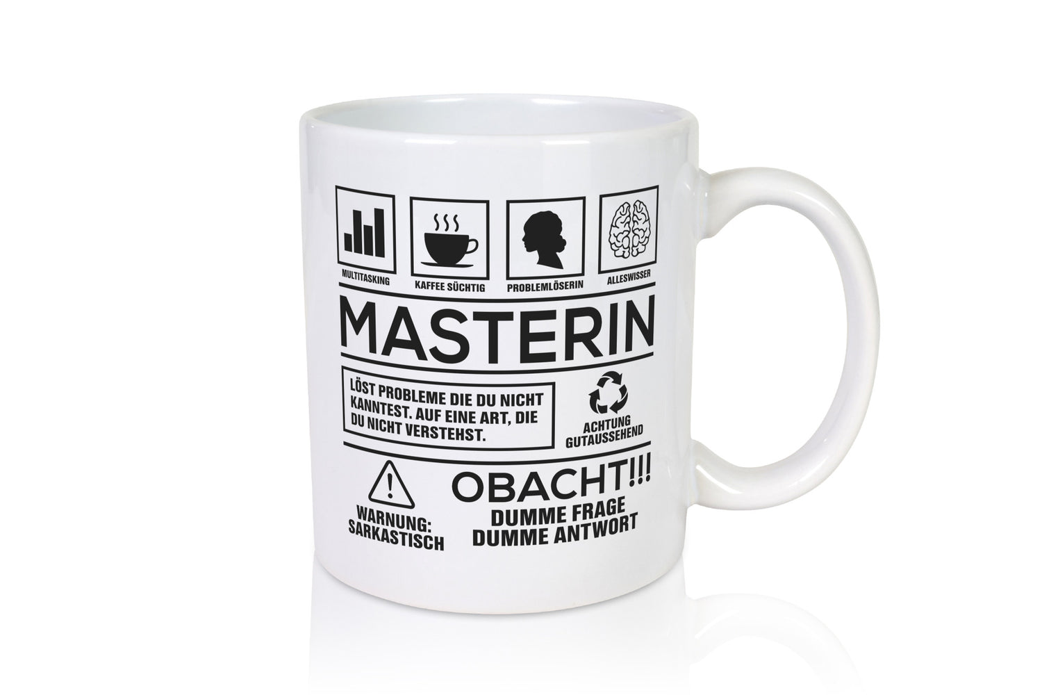 Achtung Probleme Masterin | Student Uni Master Studium Humor Geschenkidee Tasse