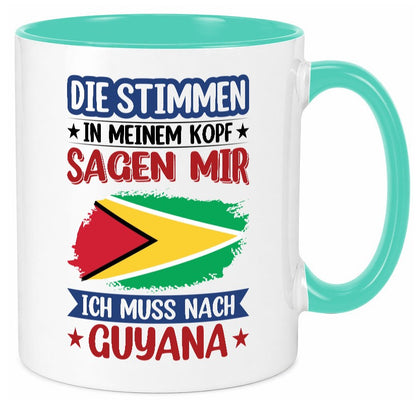 Guyana | Urlaub Stimmen in meinem Kopf Traumland lustig Humor Geschenkidee Tasse