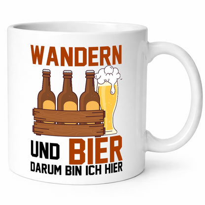 Wandern und Bier darum bin ich hier | Bierkasten lustiger Spruch Geschenk Humor