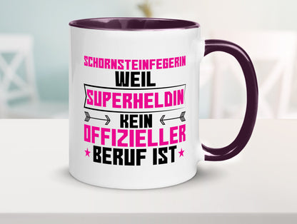 Superheldin Schornsteinfegerin | Kaminkehrer Handwerk Humor Geschenkidee Tasse