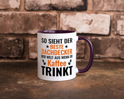 Kaffee trinkt: Dachdecker | Dachbau Hausbau lustig Humor Geschenkidee Geschenk