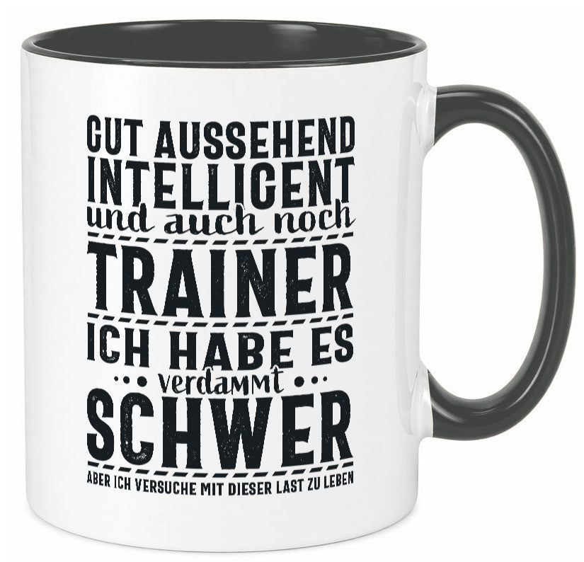 Gut aussehender Trainer |gestrichelte Linie | Punkte lustiger Spruch Geschenk