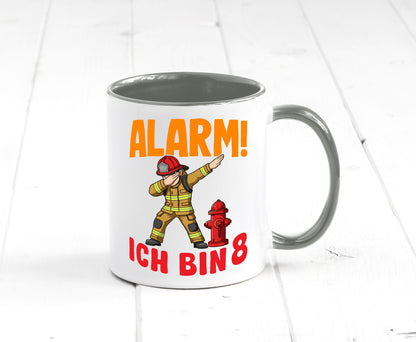 8. Geburtstag | 8 Jahre Feuerwehr Junge lustig Geschenkidee Geschenk Tasse