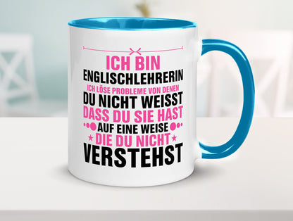 Löse Probleme: Englischlehrerin | Englisch Lehrerin Geschenk Humor Geschenkidee Tasse