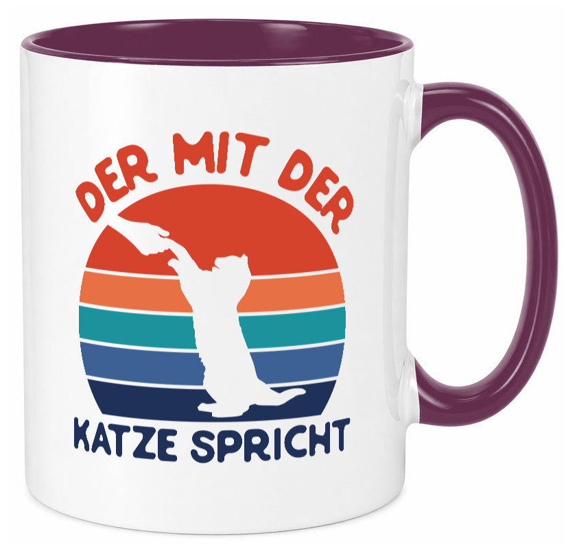 Der mit Katze Spricht | Katzenliebhaber Humor Tierliebhaber Geschenkidee Tasse