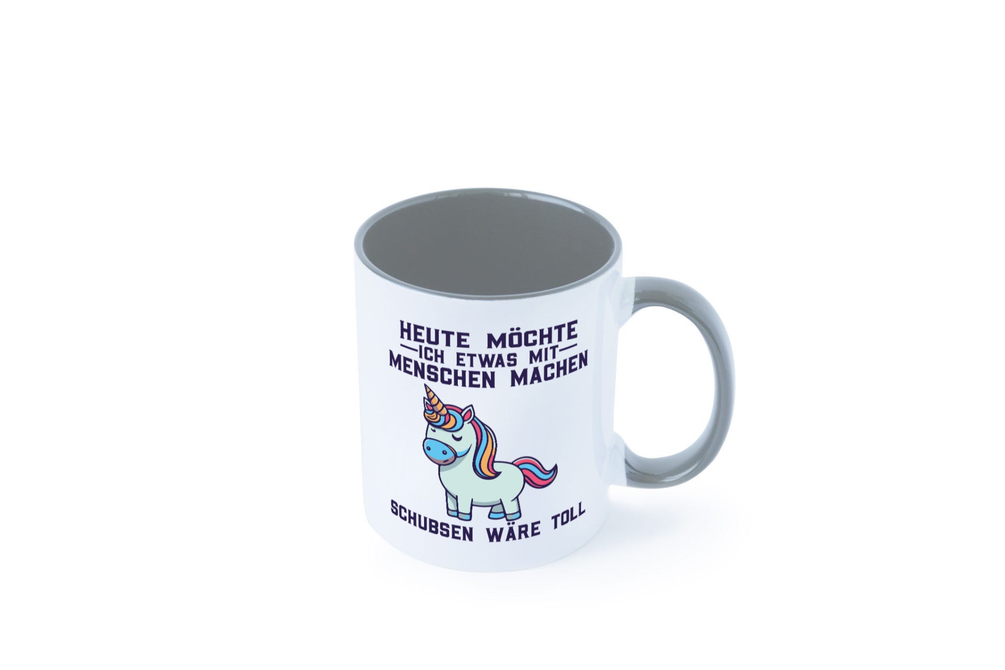 Heute möchte ich Menschen schubsen | Einhorn v2 Geschenk Humor Geschenkidee