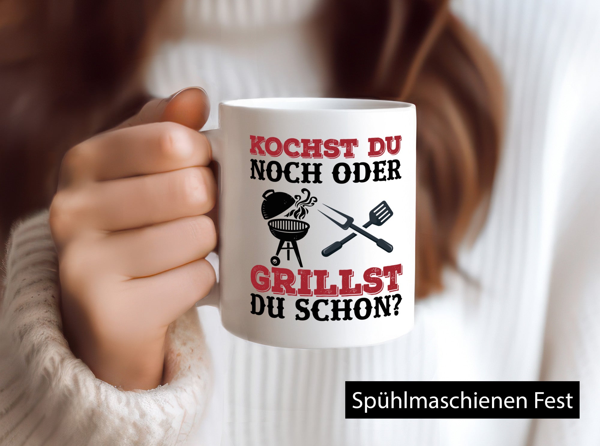 Grillst du schon? | Spruch Tasse Grillen Männer Geschenkidee Humor