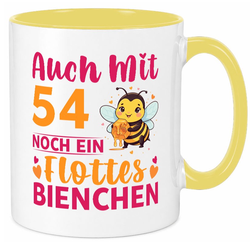 54. Geburtstag | Flottes Bienchen 54 Jahre lustig Geschenkidee Geschenk Tasse