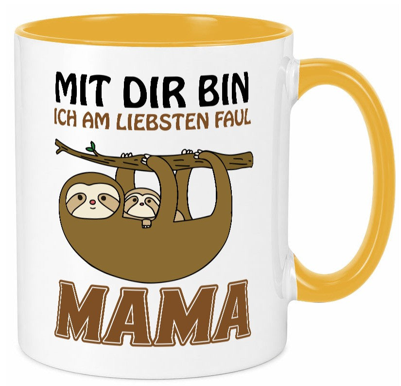 Faultiermama lustig Familie Geschenkidee Geschenk Tasse