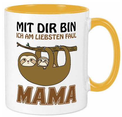 Faultiermama lustig Familie Geschenkidee Geschenk Tasse